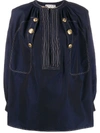 GIVENCHY EMBOSSED BUTTONS BLOUSE