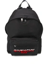 Givenchy Flocked Logo Nylon Backpack In Black