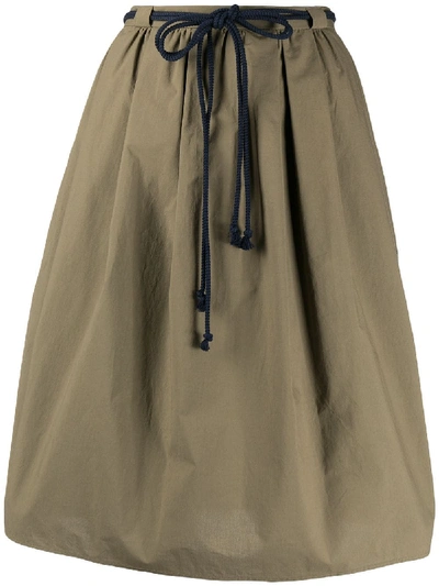 Odeeh Drawstring Waist Skirt In Green