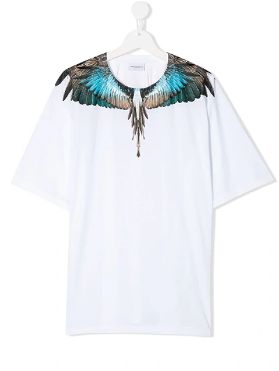 Marcelo Burlon County Of Milan Kids' Wing-print Crew Neck T-shirt In White