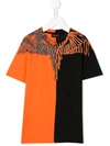 Marcelo Burlon County Of Milan Kids' Bi-coloured Design T-shirt In 黑色