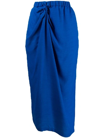 Christian Wijnants Asymmetric Gathered Skirt In Blue