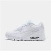 Nike Air Max 90 Leather Sneakers In White/white/metallic Silver/white