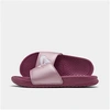 Nike Women's Benassi Jdi Swoosh Slide Sandals In Pink/purple