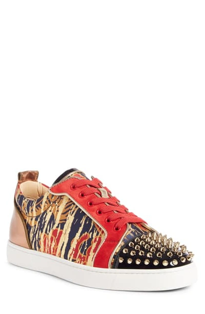 Christian Louboutin Louis Junior Spikes Sneaker In Version Multi/ White