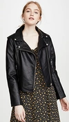 Bb Dakota Moto Vegan Leather Finish Jacket In Black