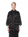 BALENCIAGA BLACK PRINTED SILK SHIRT,595038/TGLF1/1000