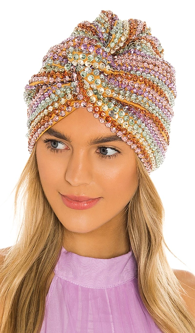 Mary Jane Claverol Maryjane Claverol Malibu Turban In Mustard,purple. In Multi