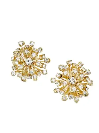 Rosantica Flower Crystal Goldtone Clip-on Earrings