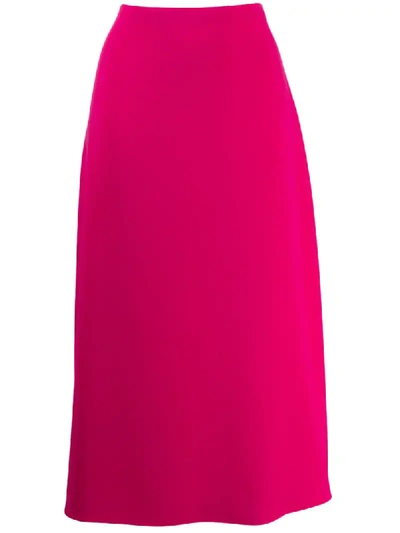 Theory High-waisted Midi Skirt In Pink
