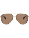 Burberry Eyewear Aviator-frame Sunglasses In Gold