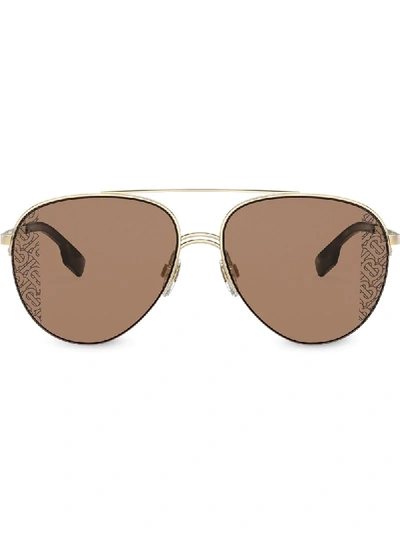 Burberry Eyewear Aviator-frame Sunglasses In Gold