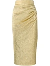 Dolce & Gabbana Metallic Silk Skirt In Gold