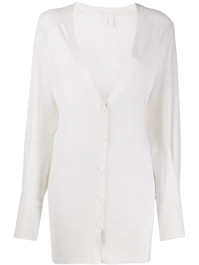 See By Chloé Fine-knit Long Cardigan In Neutrals