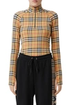 Burberry Beige Vintage Check Vilan Skin Top In Beige,black,red