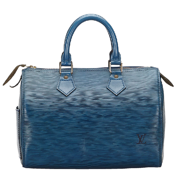 Pre-Owned Louis Vuitton Toledo Blue Epi Leather Speedy 25 Bag | ModeSens