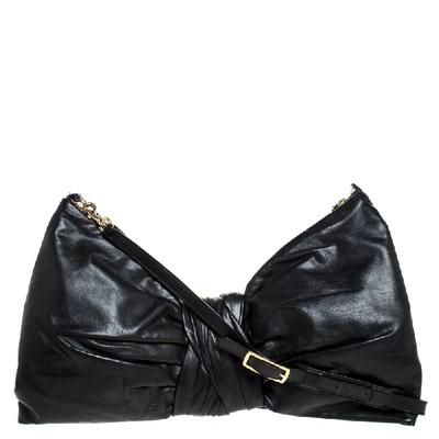 Pre-owned Valentino Garavani Black Leather Noeud D'amour Shoulder Bag