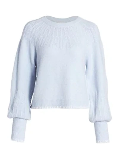 Dh New York Contrast Stitch Sweater In Blue Cream