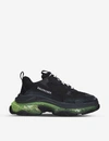 Balenciaga Black Triple S Clear Sole Sneakers In Blk/other