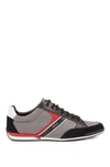Hugo Boss - Lace Up Hybrid Sneakers With Moisture Wicking Lining - Open Grey