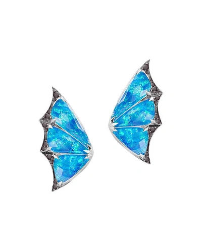 Stephen Webster White Gold And Black Diamond Fly By Night Crystal Haze Earrings