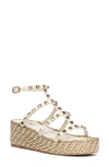 VALENTINO GARAVANI ROCKSTUD TORCHON ESPADRILLE PLATFORM SANDAL,TW2S0V47EMP