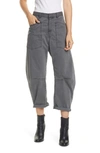 Nili Lotan Shon Cropped Cotton-blend Wide-leg Trousers In Charcoal