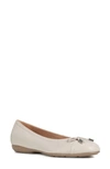 Geox Annytah Cap Toe Flat In Light Taupe Nappa Leather