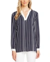 VINCE CAMUTO STRIPED SPLIT-NECK TUNIC