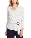 VINCE CAMUTO DITSY FRAGMENTS BELTED BLOUSE