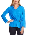VINCE CAMUTO DITSY FRAGMENTS BELTED BLOUSE