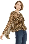 Misa Damaris Leopard Print Blouse In Leopard