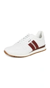 Bally Leather Sneakers With Contrasting Stripes And Perforated Toe In White