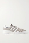 Adidas Originals By Alexander Wang Bball Soccer Leather-trimmed Suede Sneakers In Taupe
