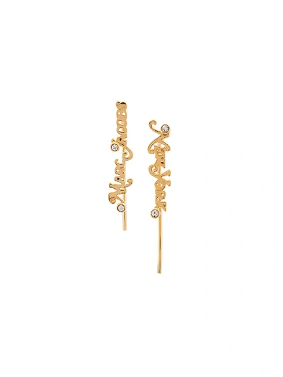 Marc Jacobs X New York Magazine The Logo Earrings In Gold