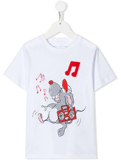 Stella Mccartney Kids' Mouse Print T-shirt In White