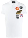 Dsquared2 Logo Patch Polo Shirt In White