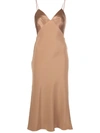 CUSHNIE SATIN-BUST MIDI DRESS