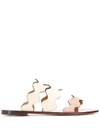 Chloé Flat Wave Mixed Slide Sandal In Neutrals