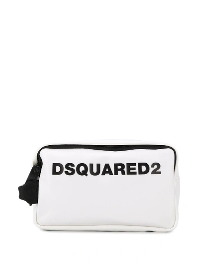 Dsquared2 Logo Wash Bag In 白色