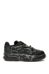 Maison Margiela Fusion Leather And Mesh Trainers In Black