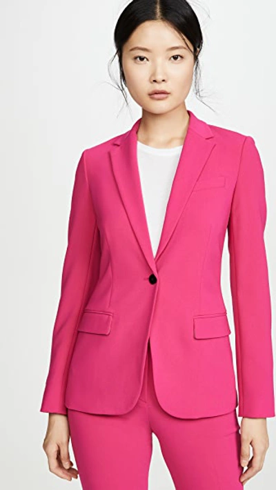 Theory Women's Staple Classic Crepe Single-button Blazer In Pink