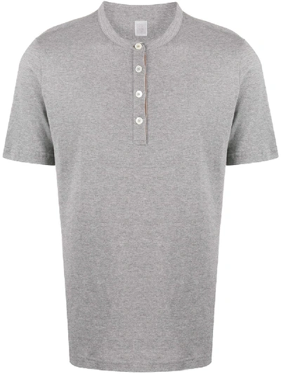 Eleventy Button Front T-shirt In Grey