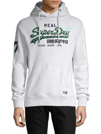 Superdry Logo Graphic Cotton-blend Hoodie In Ice