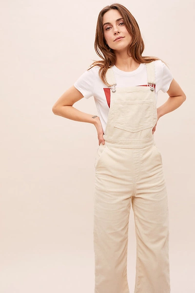 Levi's Ribcage Wide-leg Corduroy Dungarees In Neutrals | ModeSens