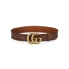 GUCCI GG BROWN LEATHER BELT,3268682