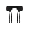 Fleur Of England Signature Silk-blend Suspender Belt In Black