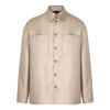 FENDI STONE SATIN-TWILL JACKET,3125991