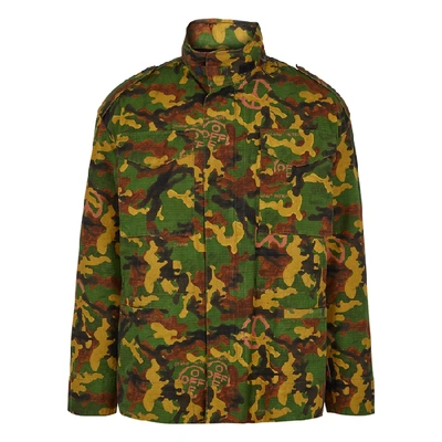 Off-white Logo Camo Canvas Jacket & Padded Jacket In Camouflage