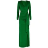 ALICE AND OLIVIA KYRA GREEN RUCHED JERSEY GOWN,3714012